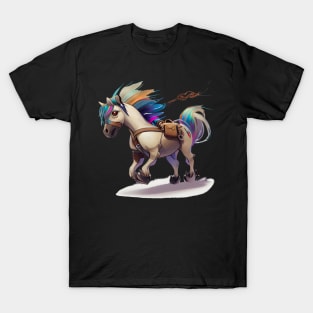 Colorful Fjord Horse Artwork 20 T-Shirt